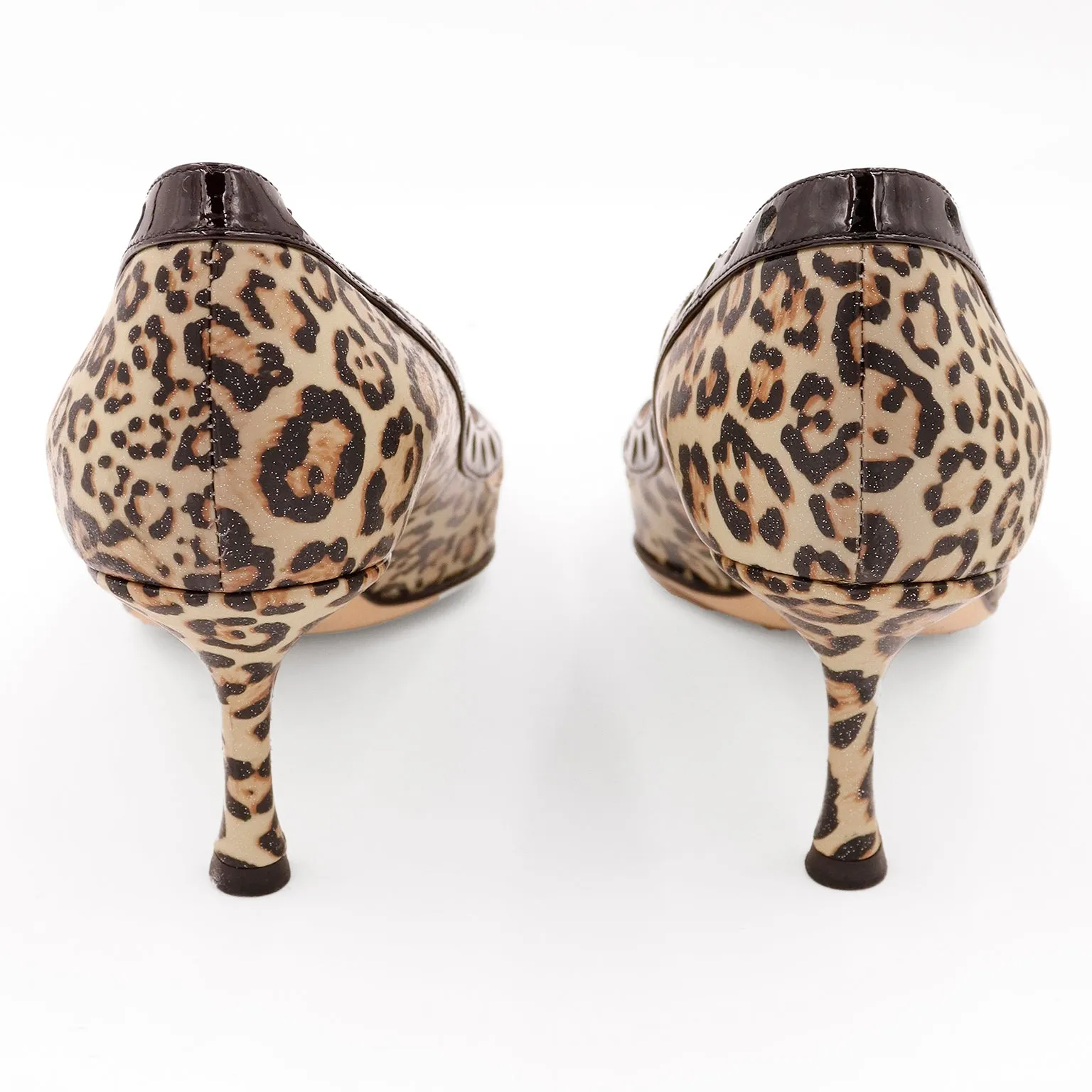 2000s Jimmy Choo London Heels Leopard Print Pumps W Original Shoe Box