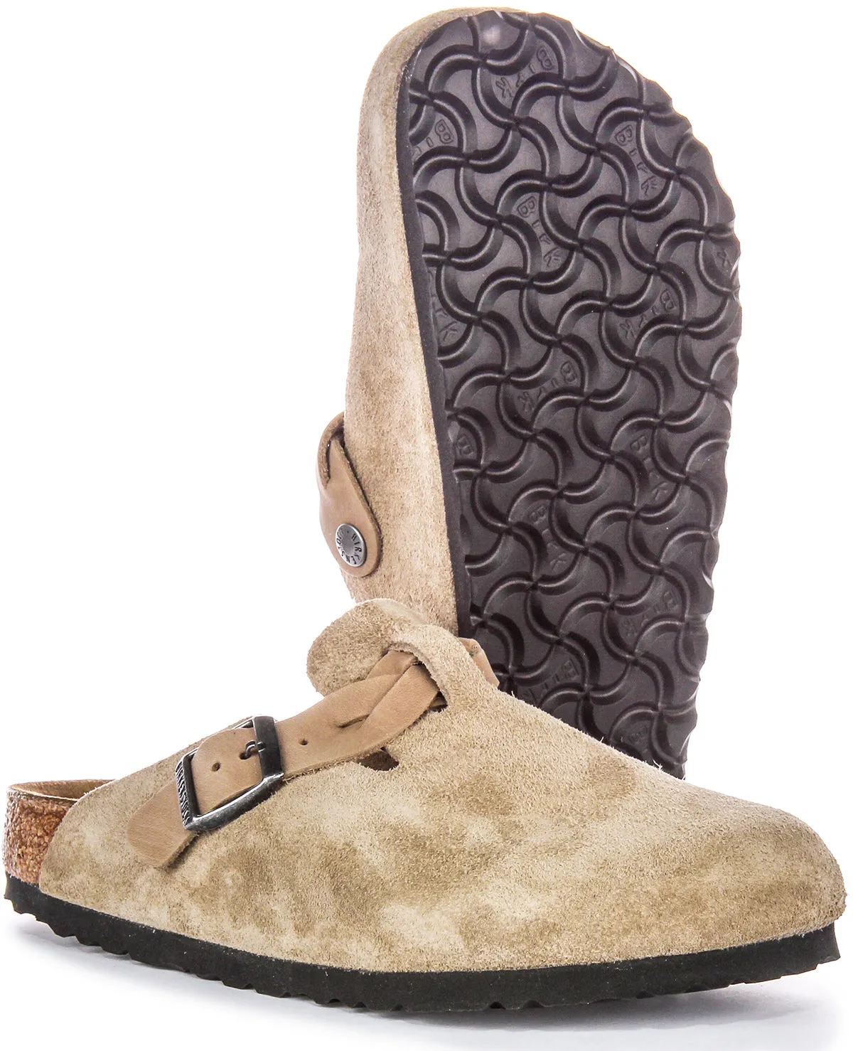 Birkenstock Boston Braided In Taupe | Regular Fit