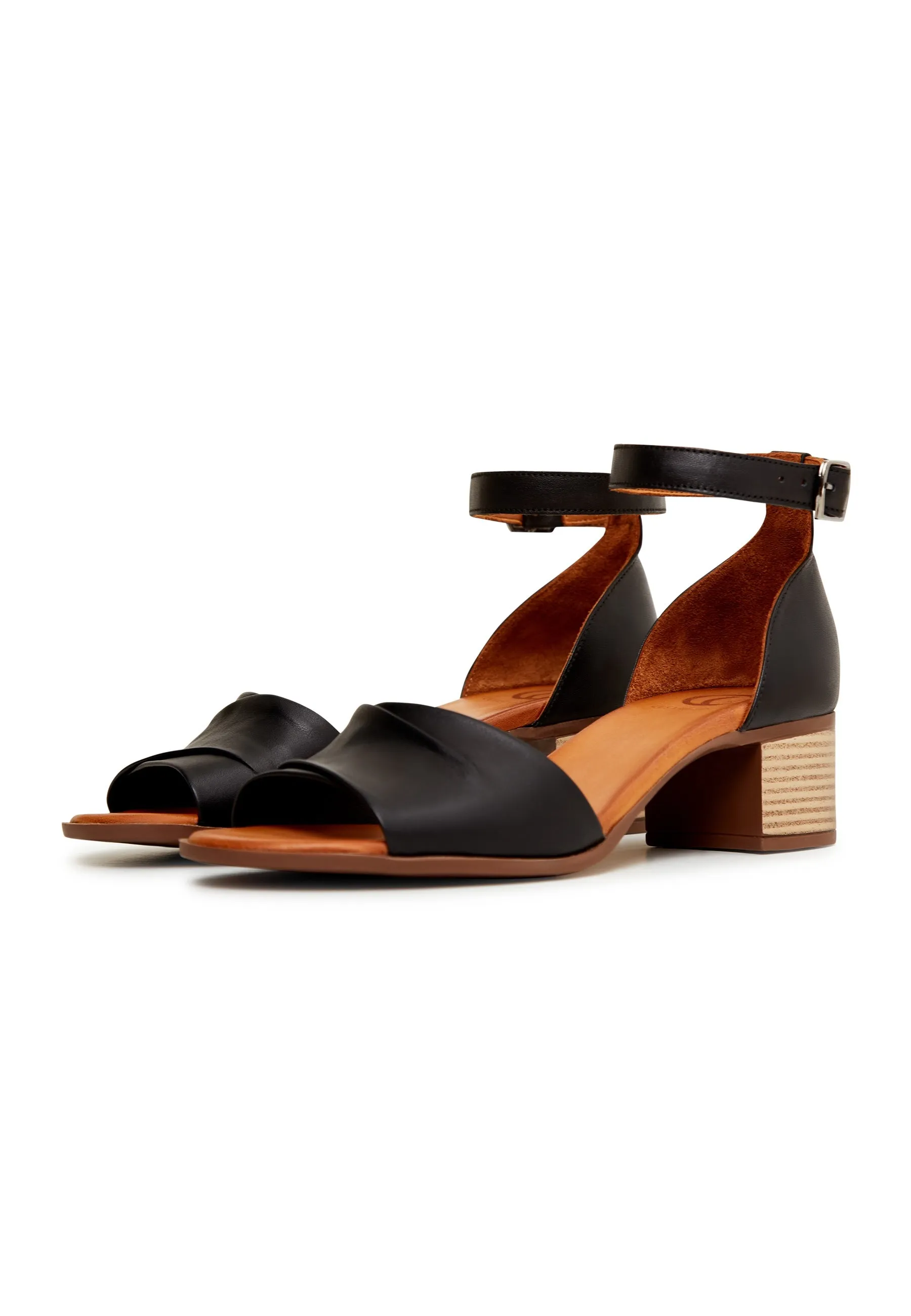 Block Heeled Sandals - Black