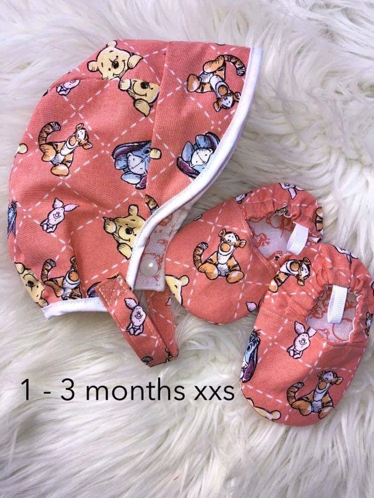 Bonnet and Shoes Set Size 1-3months xxs