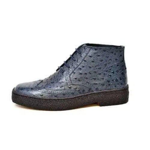 British Walkers Wingtip Playboy Men's Light Blue Leather