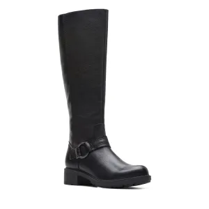 Clarks Women's Hearth Rae Boot - Black Leather