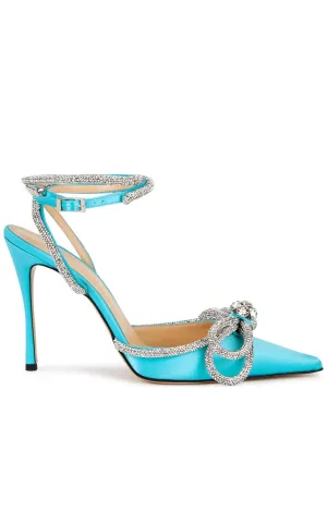 Crystal-embellished Satin Pumps