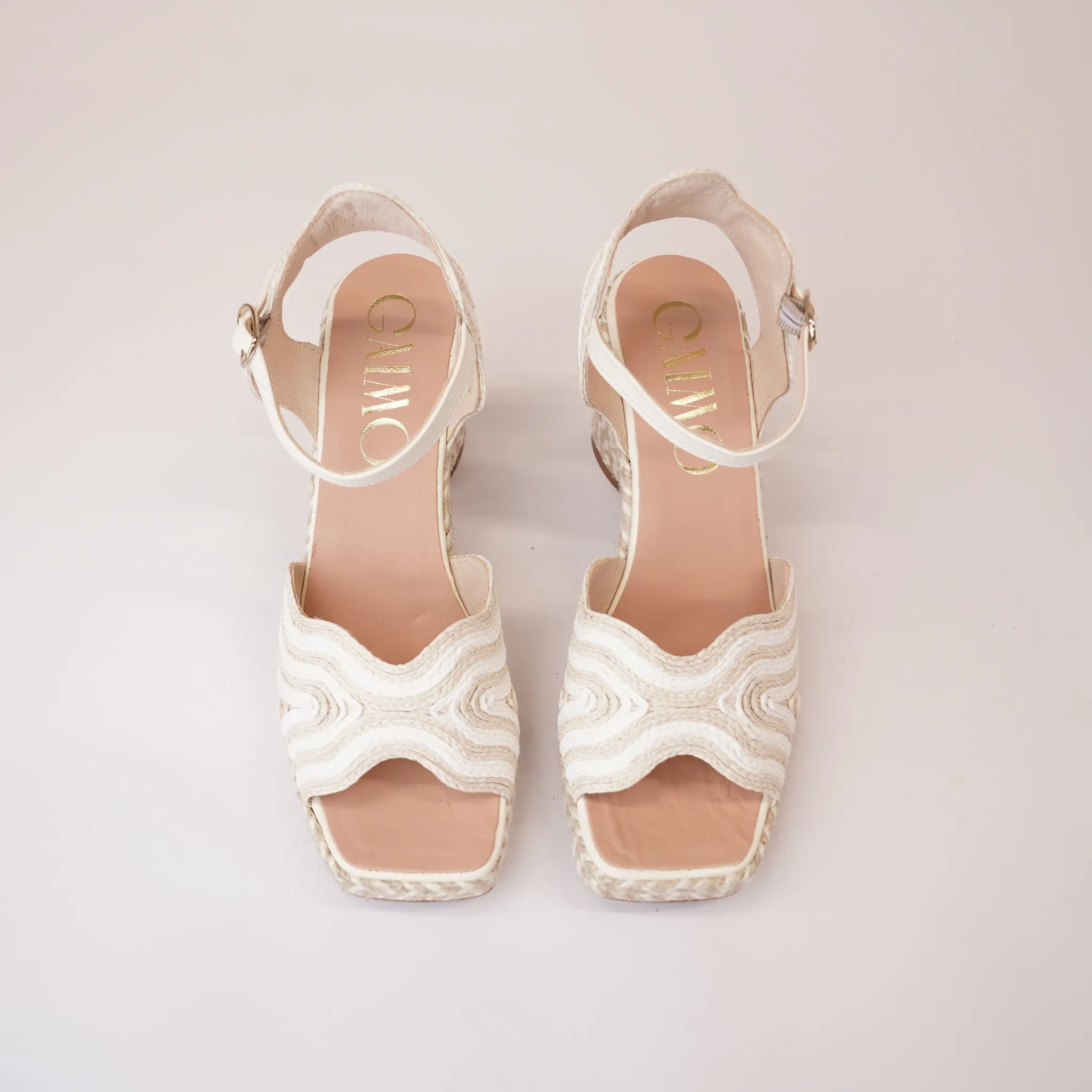 Danae White Multi Leather Espadrille Heels