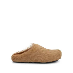 Fussbett Long Hair Calfskin Sabot in Soft Beige