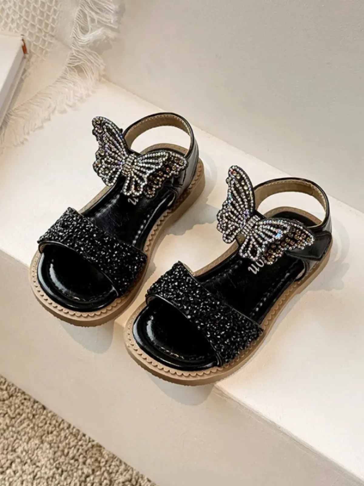 Girls Glitter Butterfly Sandals by Liv and Mia