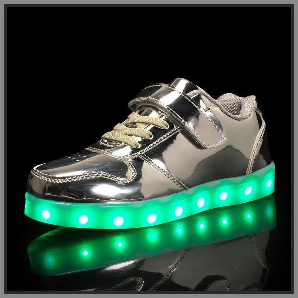 Glowing Night Led Shoes For Kids - Silver | Kids Led Light Shoes