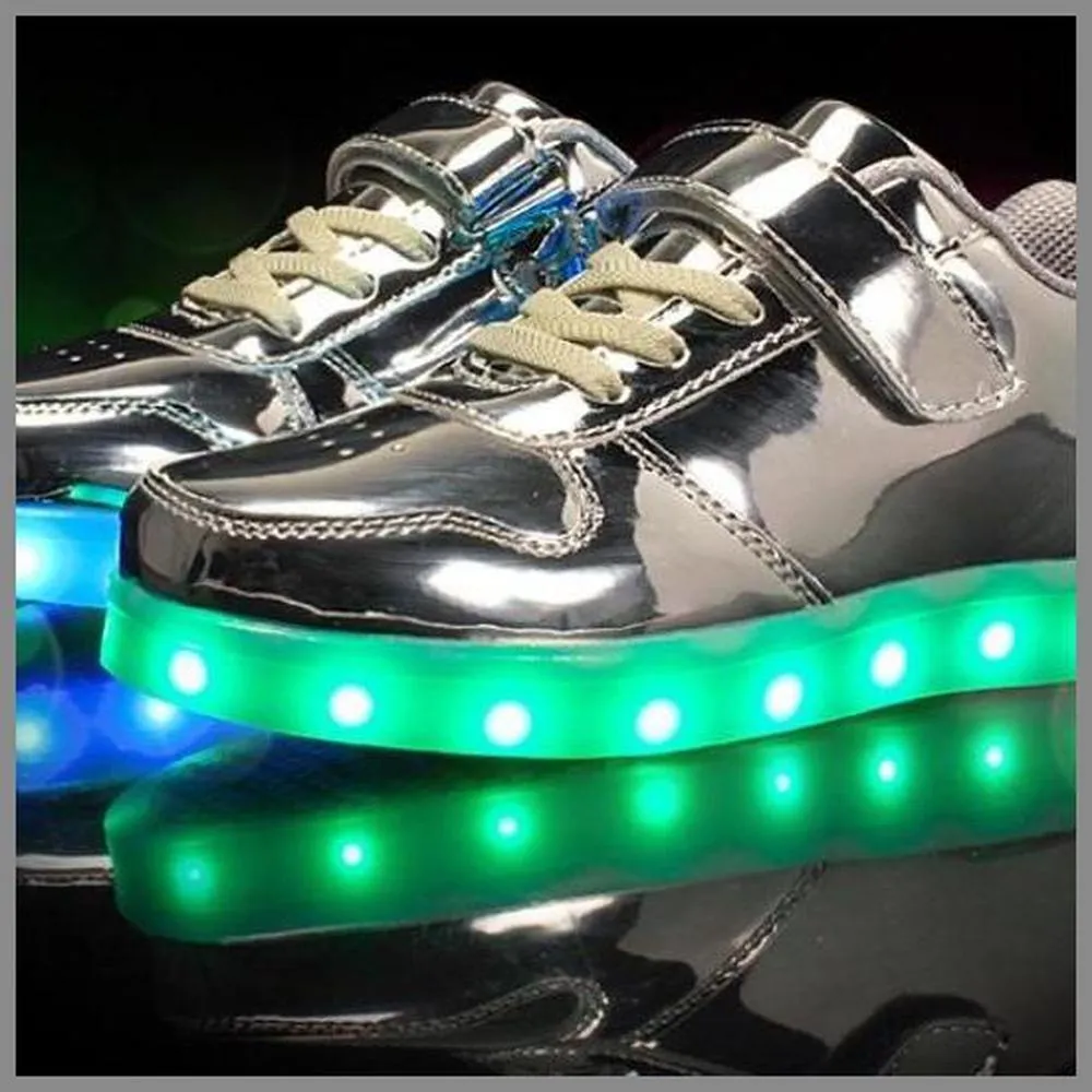 Glowing Night Led Shoes For Kids - Silver | Kids Led Light Shoes