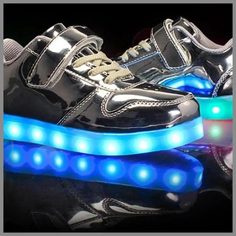 Glowing Night Led Shoes For Kids - Silver | Kids Led Light Shoes