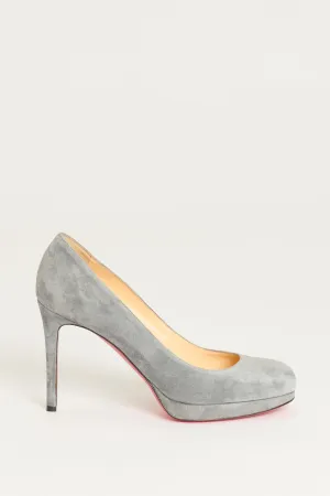 Grey Suede Simple Preowned Pump Heels