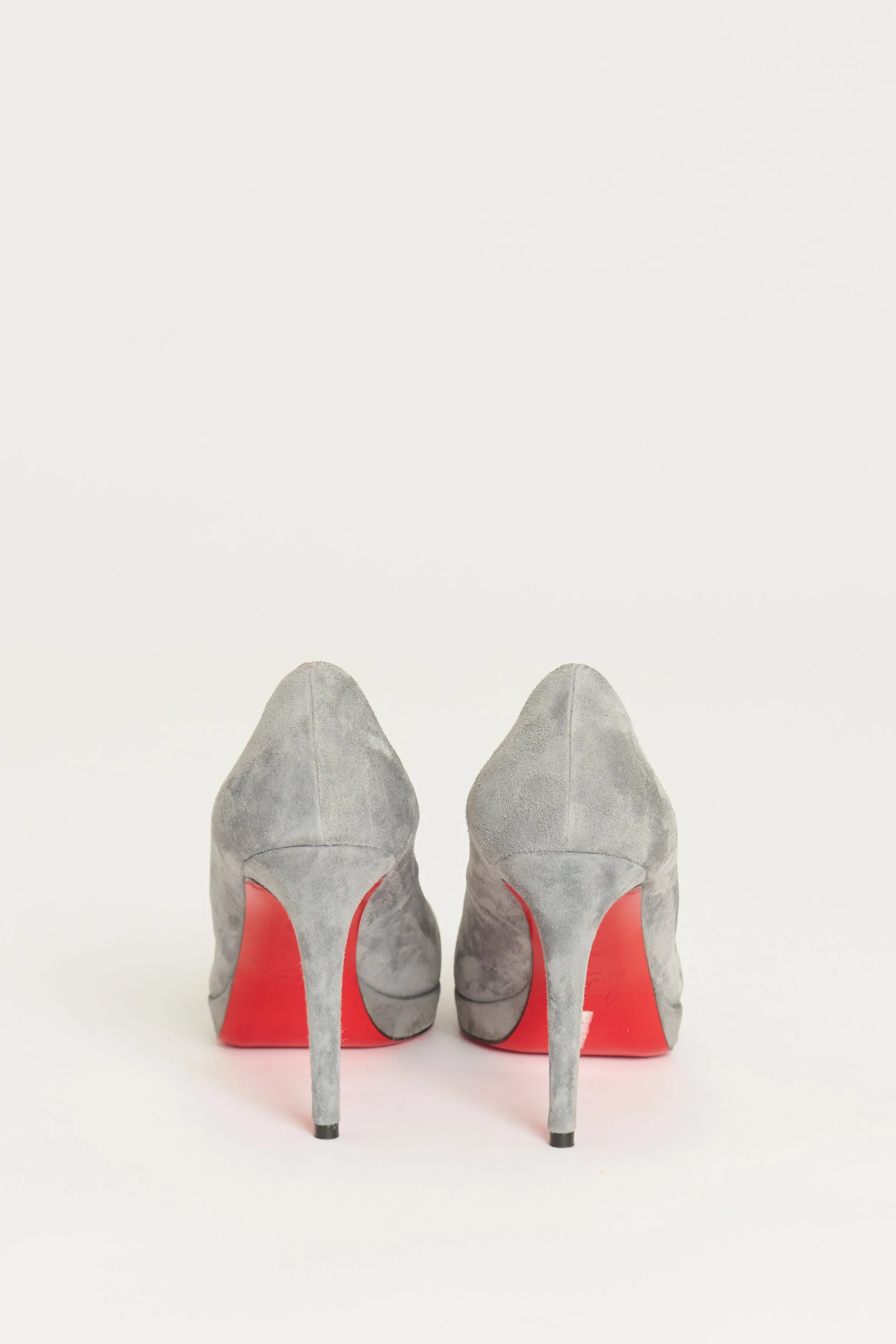 Grey Suede Simple Preowned Pump Heels