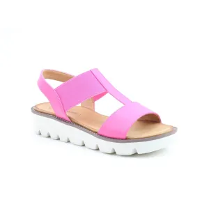 Heavenly Feet Ritz Ladies Hot Pink Vegan Pull On Sandals