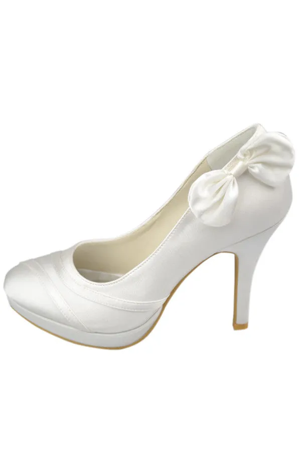 High-Heel Ivory Elegant Comfy Simple Wedding Shoes S84