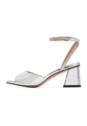 Jewel Block Heels Sandals Aurora - Silver