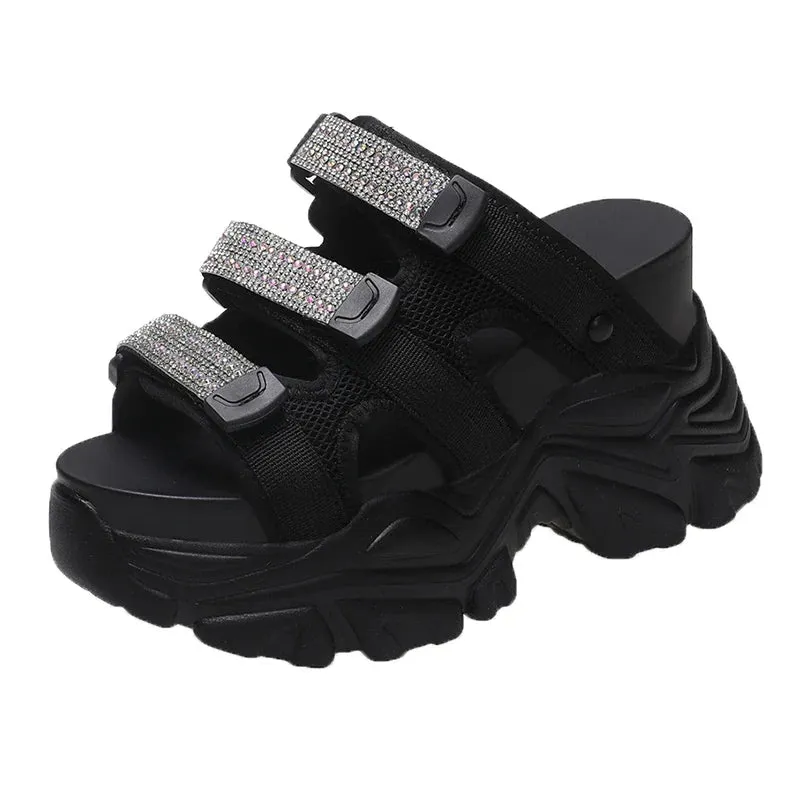 Joskaa 2024 New Chunky Black Sandals