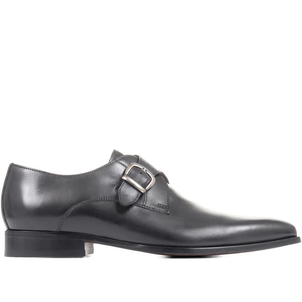 Justin Leather Single Strap Monk Shoes - JUSTIN / 318 901