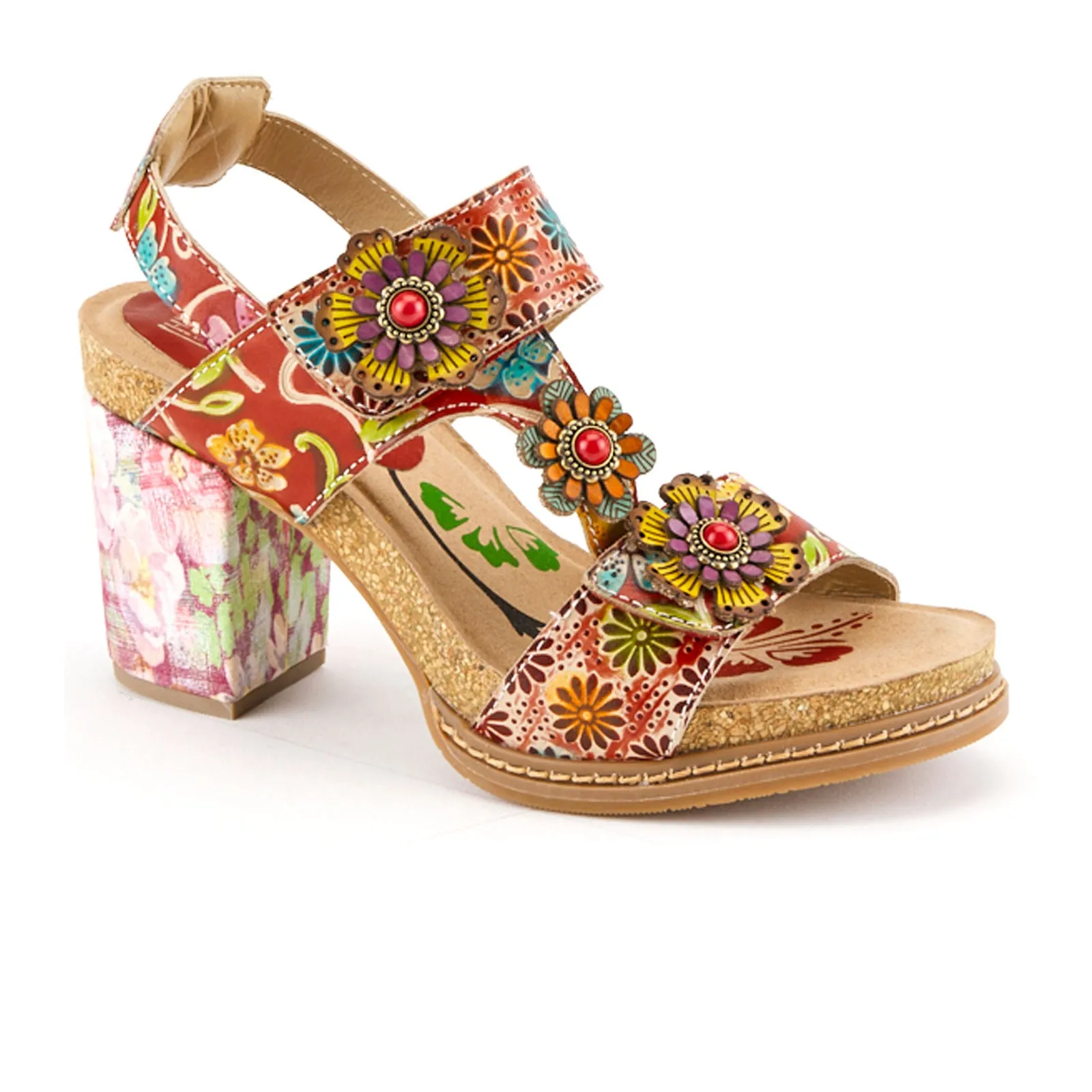 L'Artiste Guitarra Heeled Sandal (Women) - Red Multi