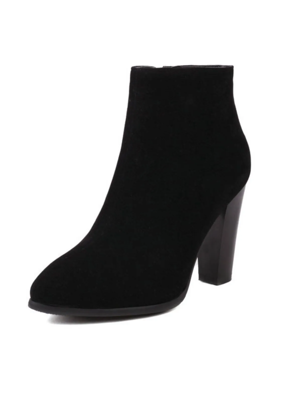 Latest Fleece Solid Color High Heel Boots