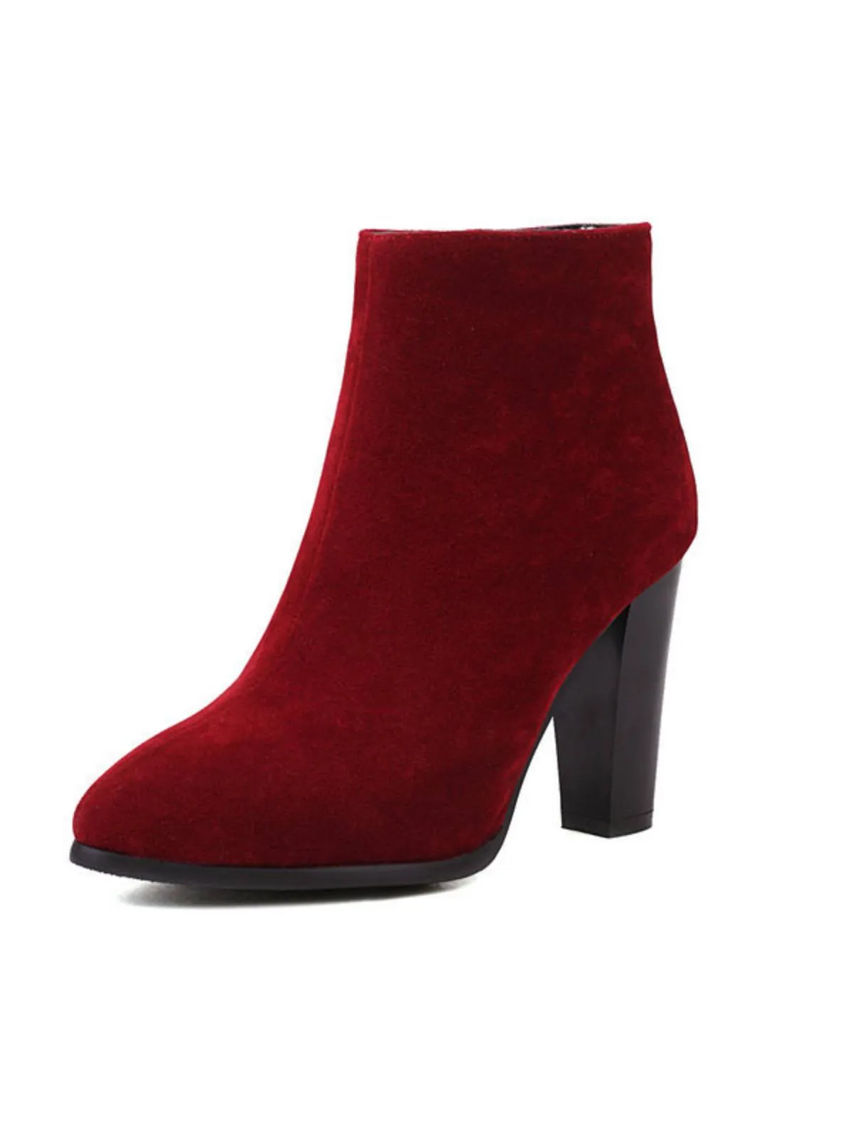 Latest Fleece Solid Color High Heel Boots