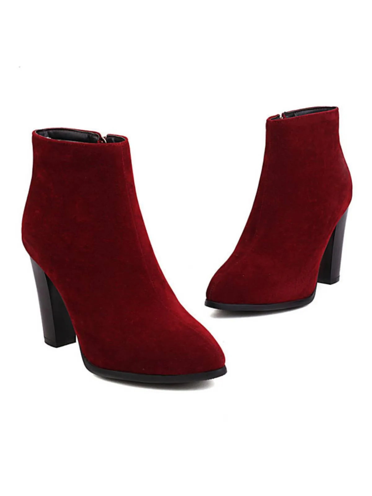 Latest Fleece Solid Color High Heel Boots