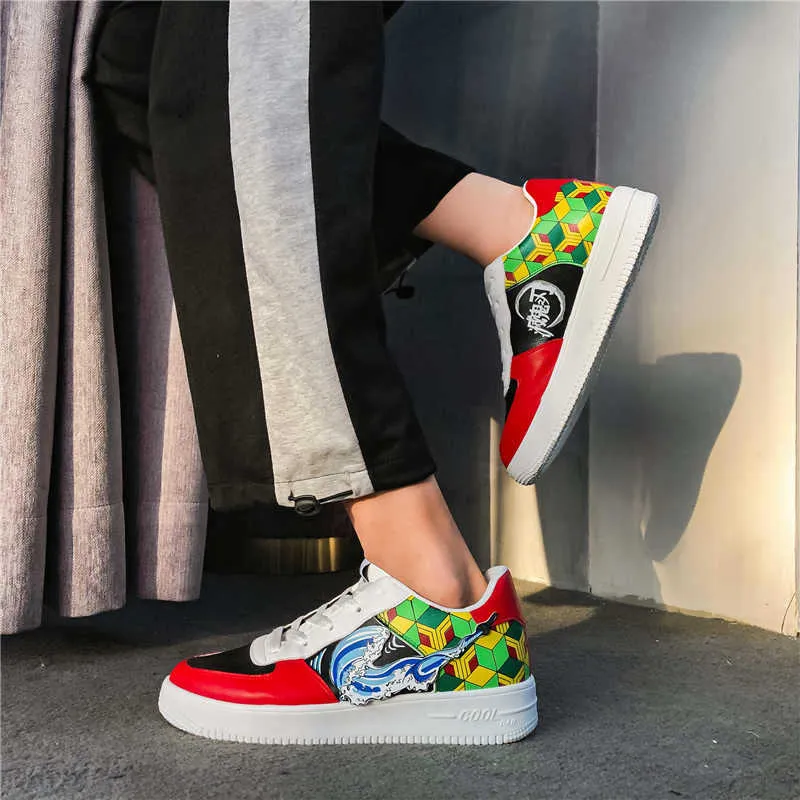 Lightning Graffiti Casual Street High Top Sneakers