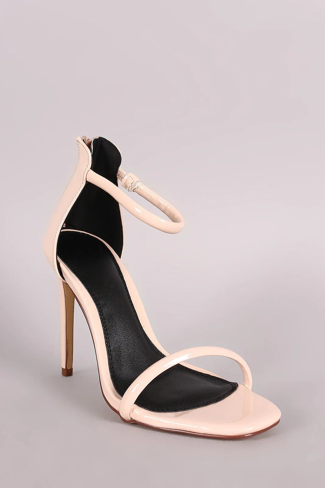 Liliana Patent Double Strap Open Toe Stiletto Heel