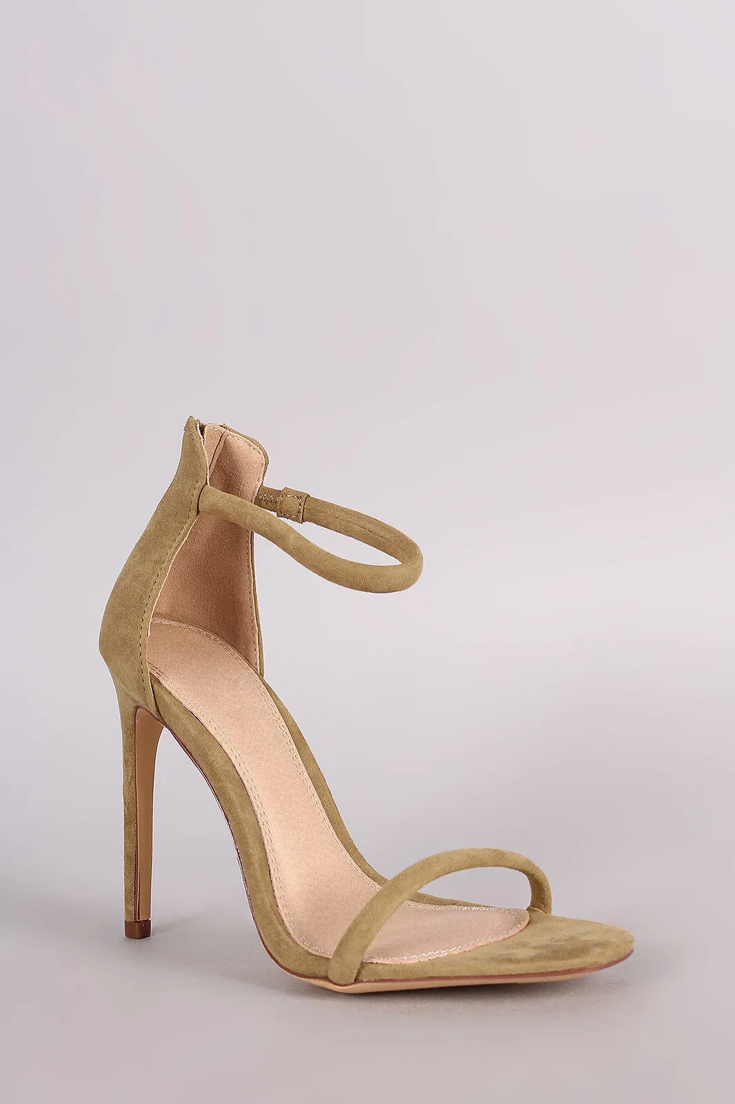 Liliana Suede Double Strap Open Toe Stiletto Heel