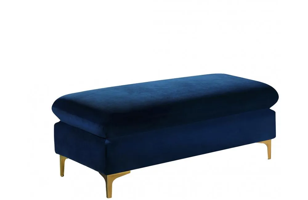 Lorinda Gold Navy Ottoman