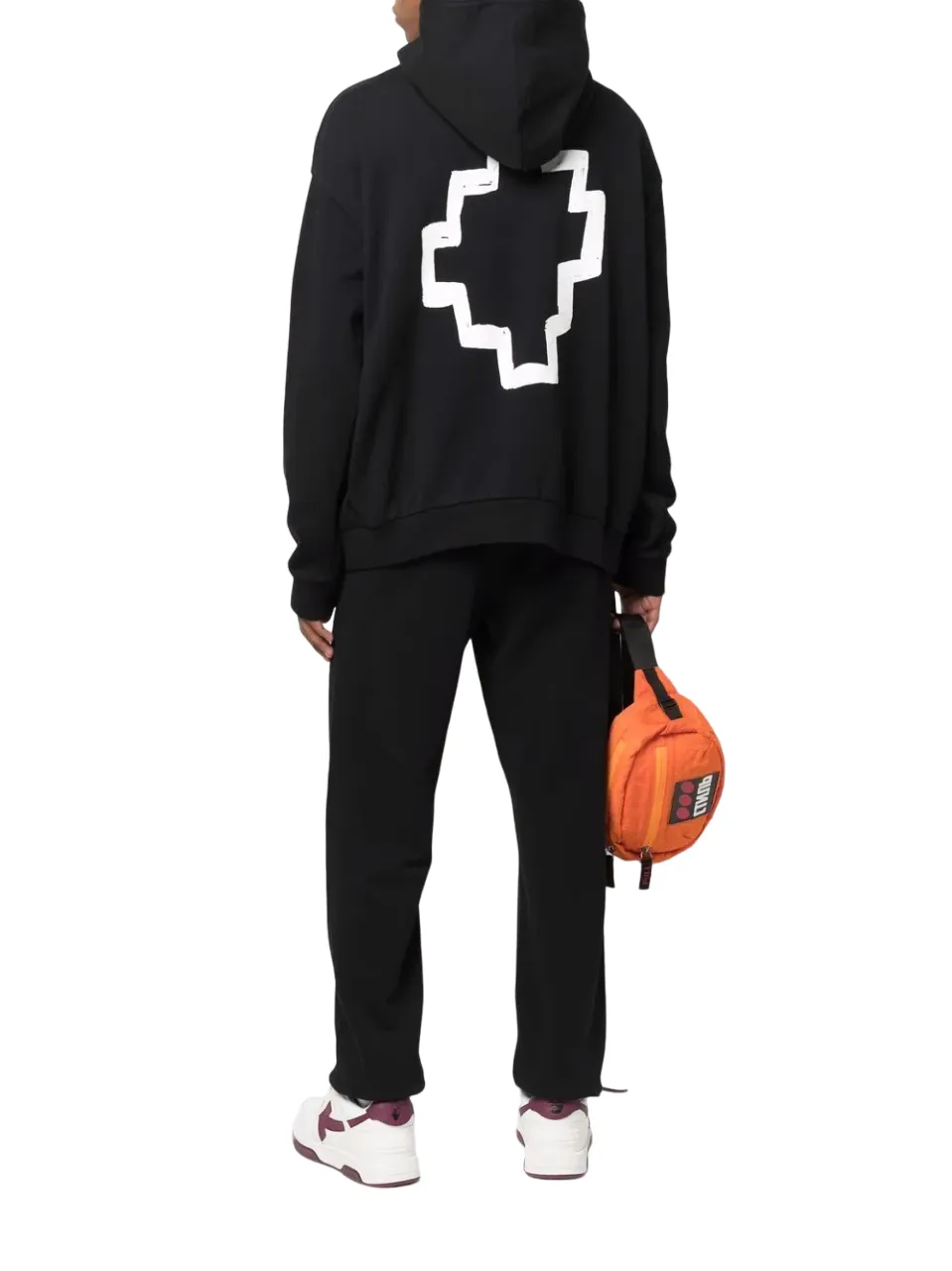 Marcelo Burlon Tempera Cross Over Hoodie Black White