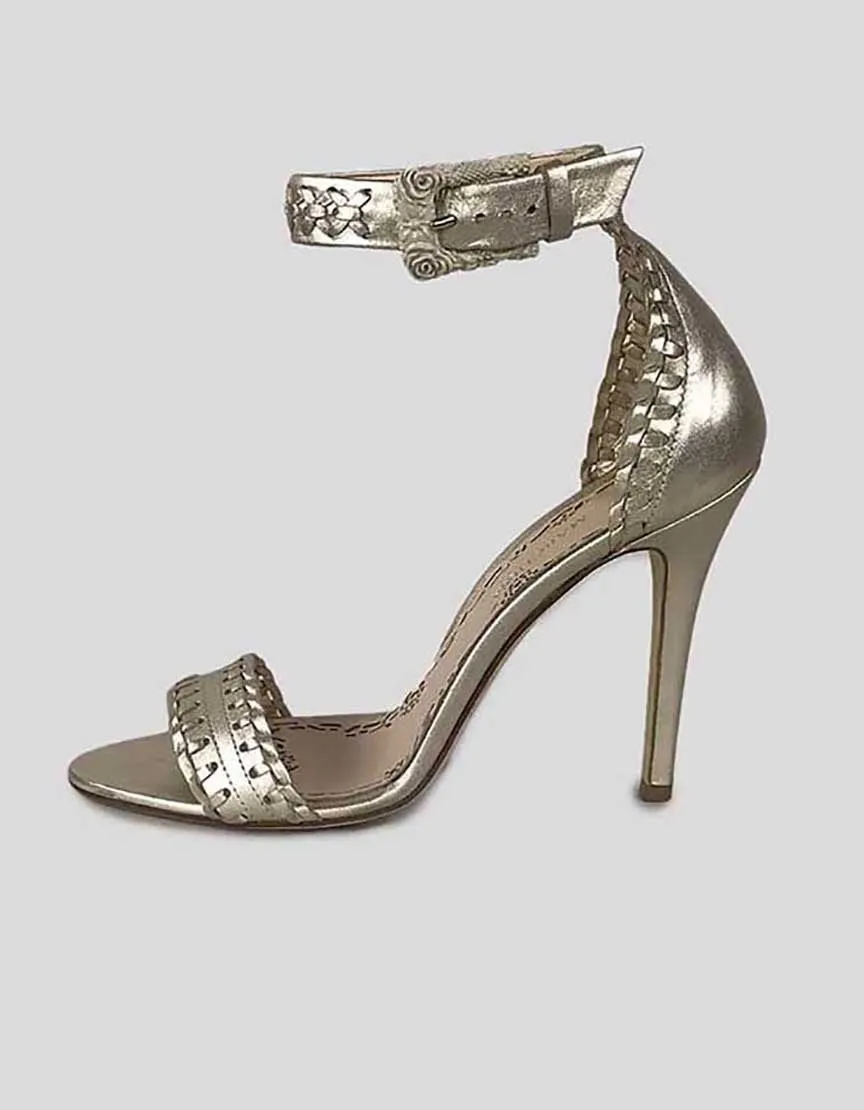 MARCHESA Sierra Gold Tone Sandals - 37 IT | 7 US