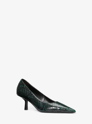 Michael Kors Embossed Frankie Python Leather Shoes