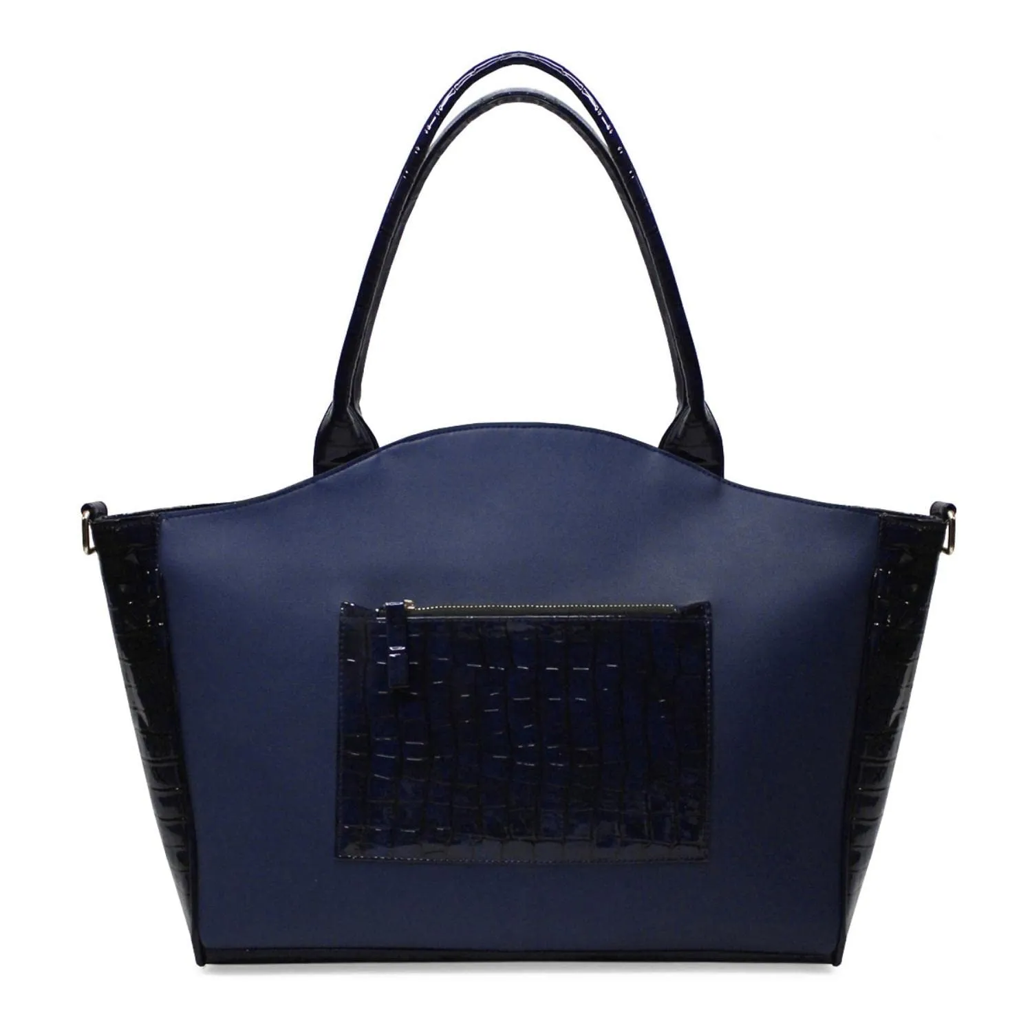 Modern Myth Chloe Croco Finish Blue Everyday Office Tote for Girls & Women