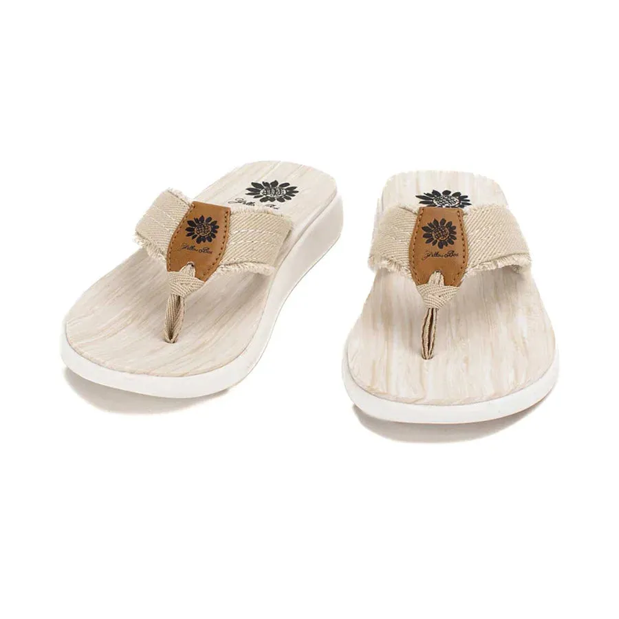 Natural Frayed Flip Flops | Yellow Box Gerri