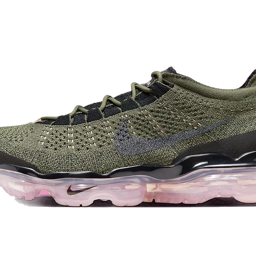 Nike Men's Air Vapormax 2023 Flyknit Shoes - Medium Olive / Pink Oxford / Black / Black