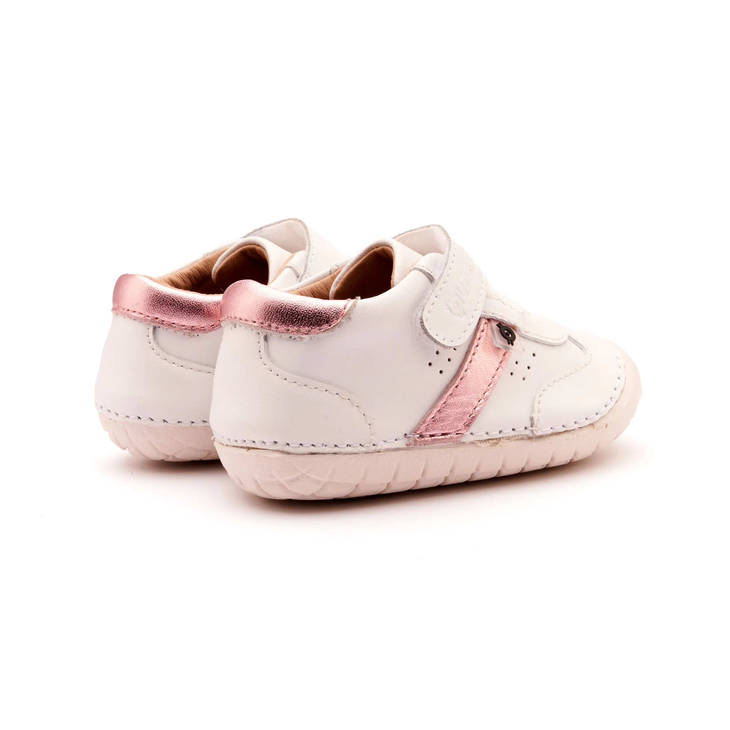 Old Soles Girl's 4100 Roady Pave Casual Shoes - Snow / Pink Frost / White Sole