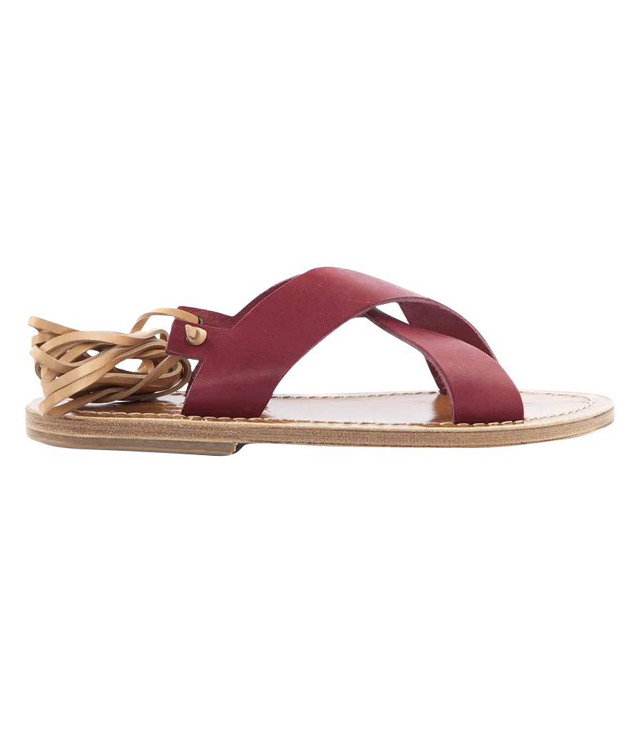 PATMOS CRISSCROSS SANDALS FT ANKLE TIES BORDEAUX