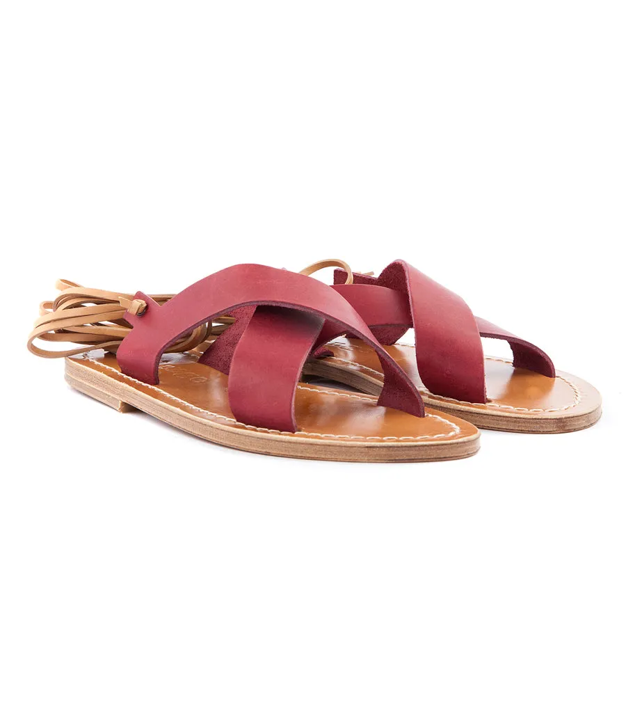 PATMOS CRISSCROSS SANDALS FT ANKLE TIES BORDEAUX