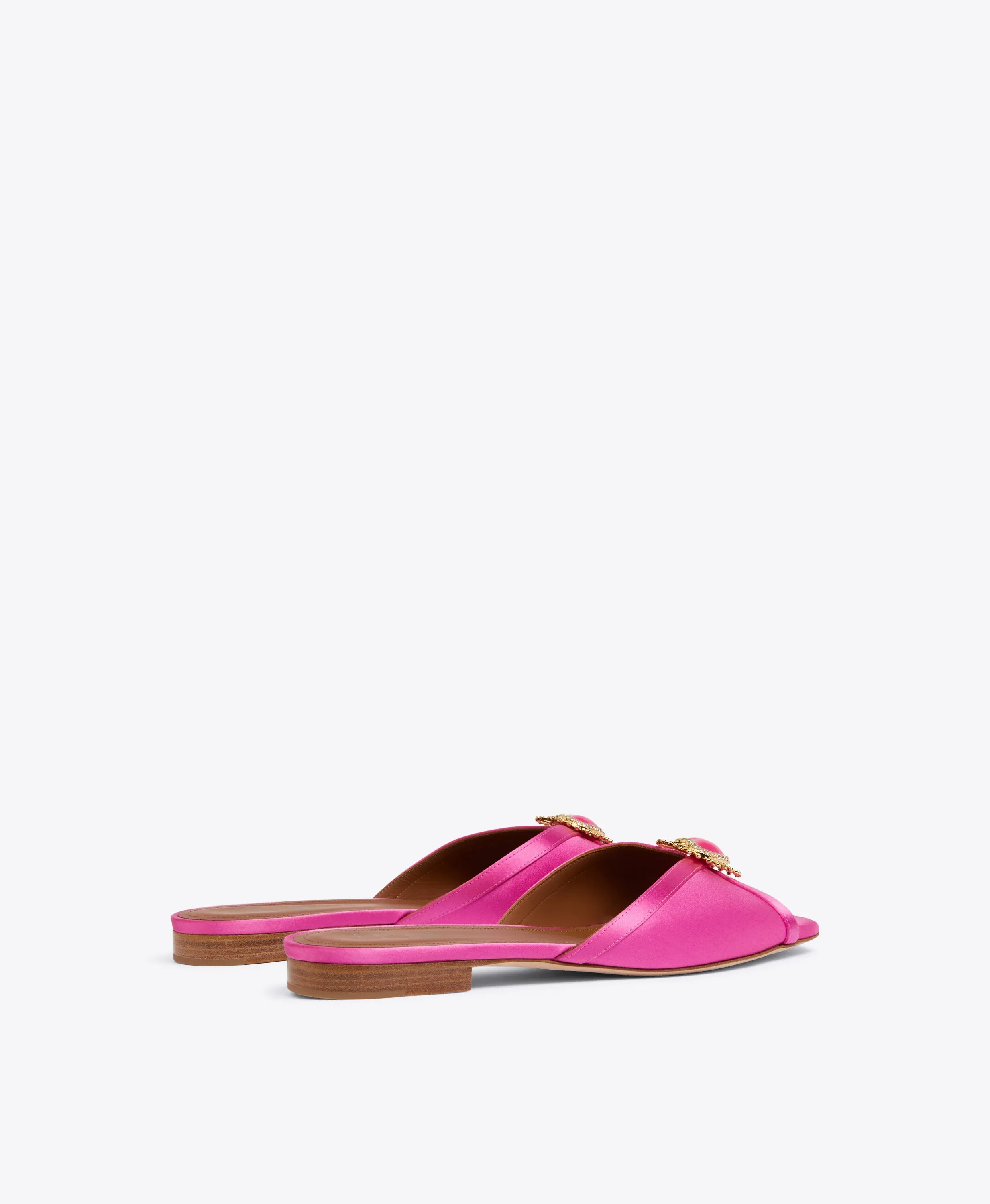 Perla Pink Satin Sandals