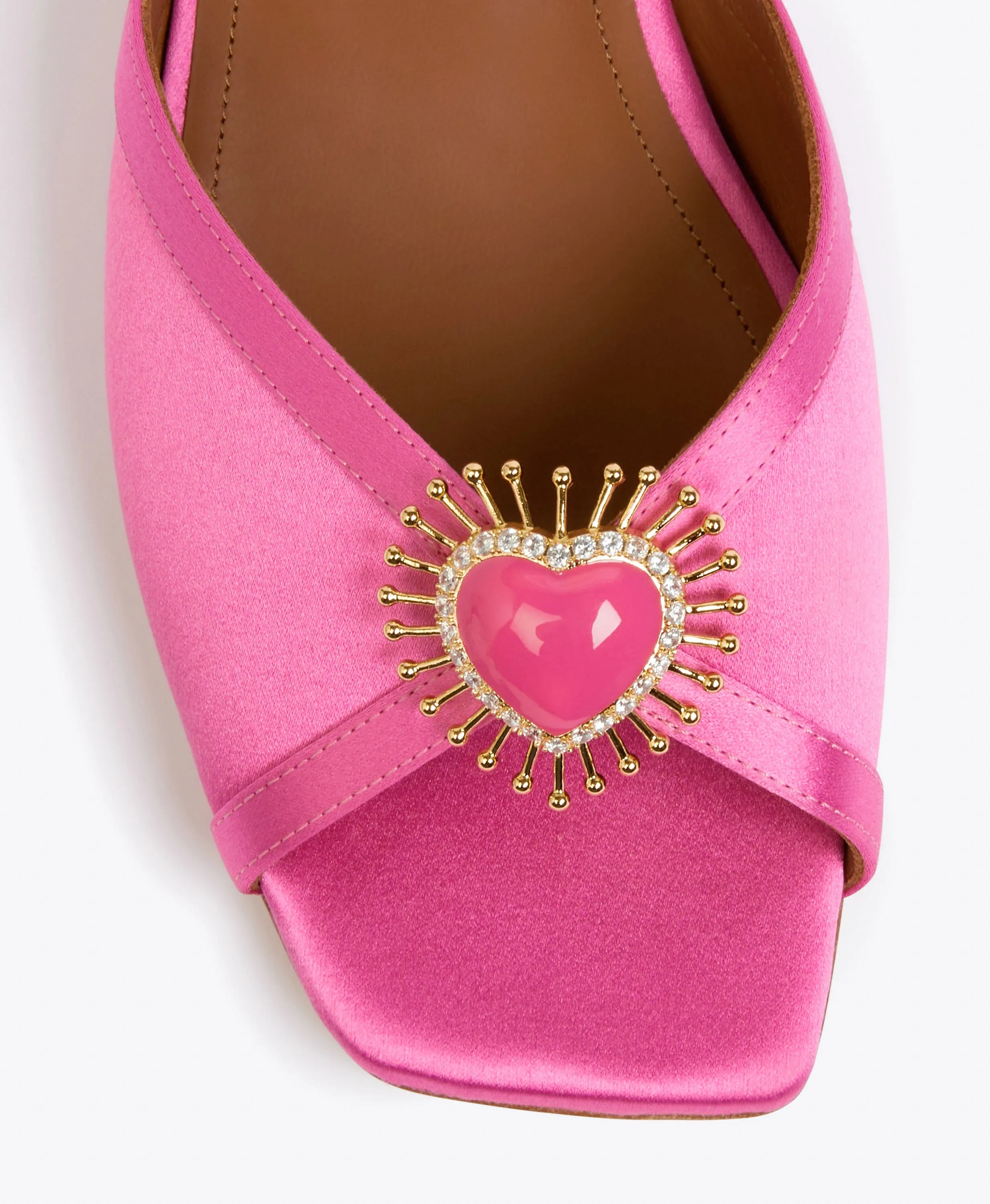 Perla Pink Satin Sandals