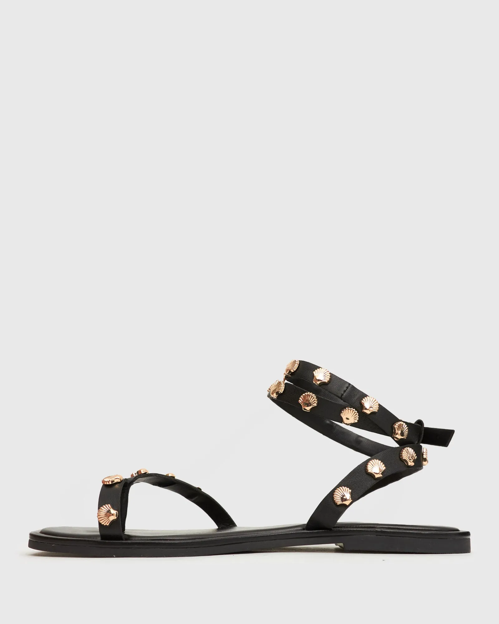 PRE-ORDER COAST Leather Embellished Flat Sandals