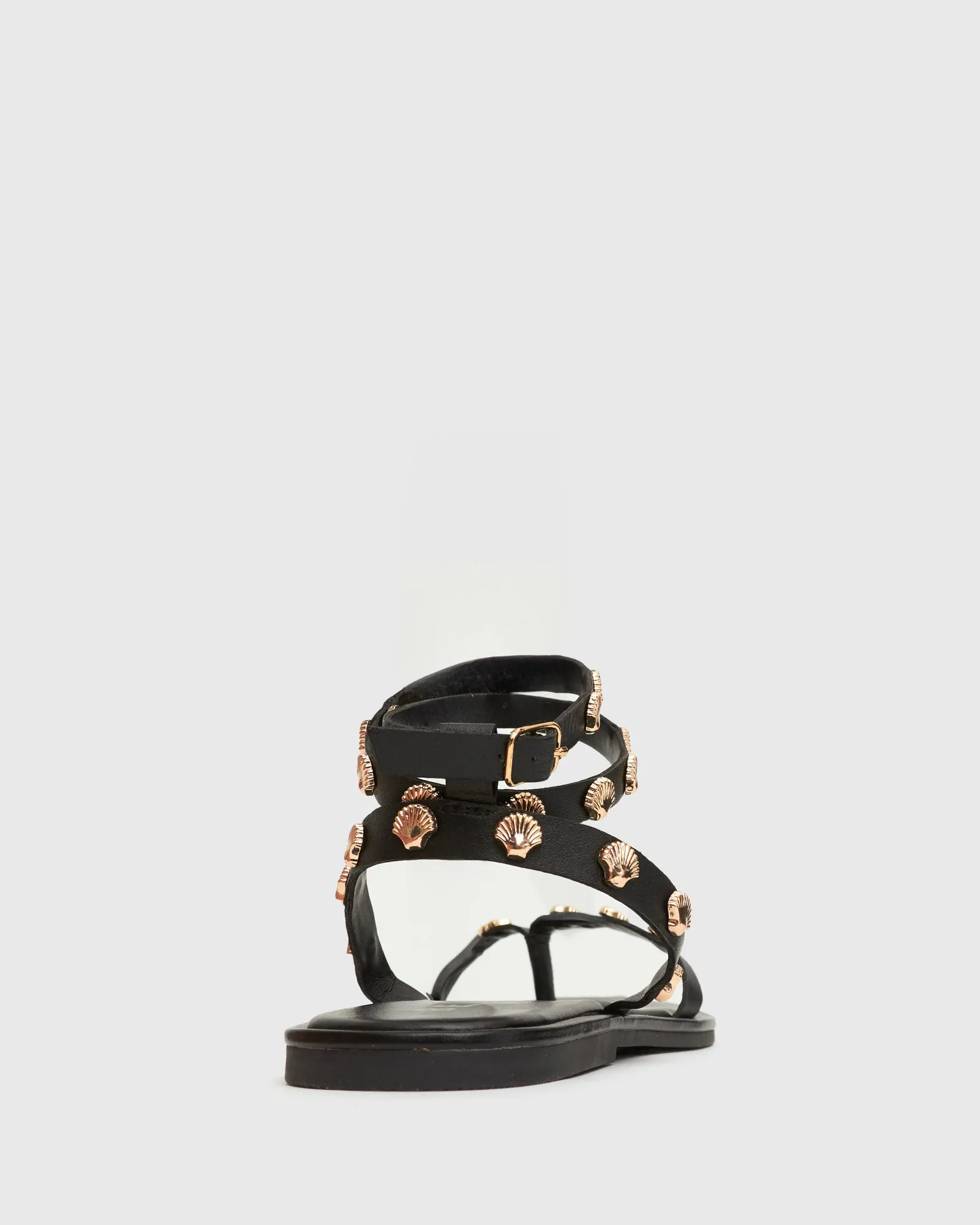 PRE-ORDER COAST Leather Embellished Flat Sandals