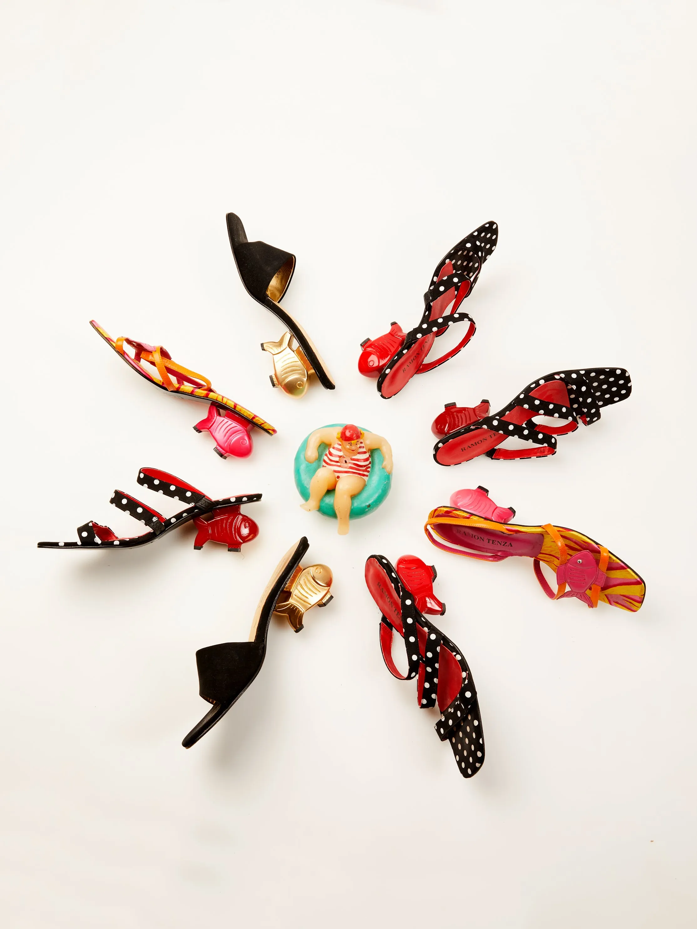 Ramon Tenza Polka Dot Fish Heels