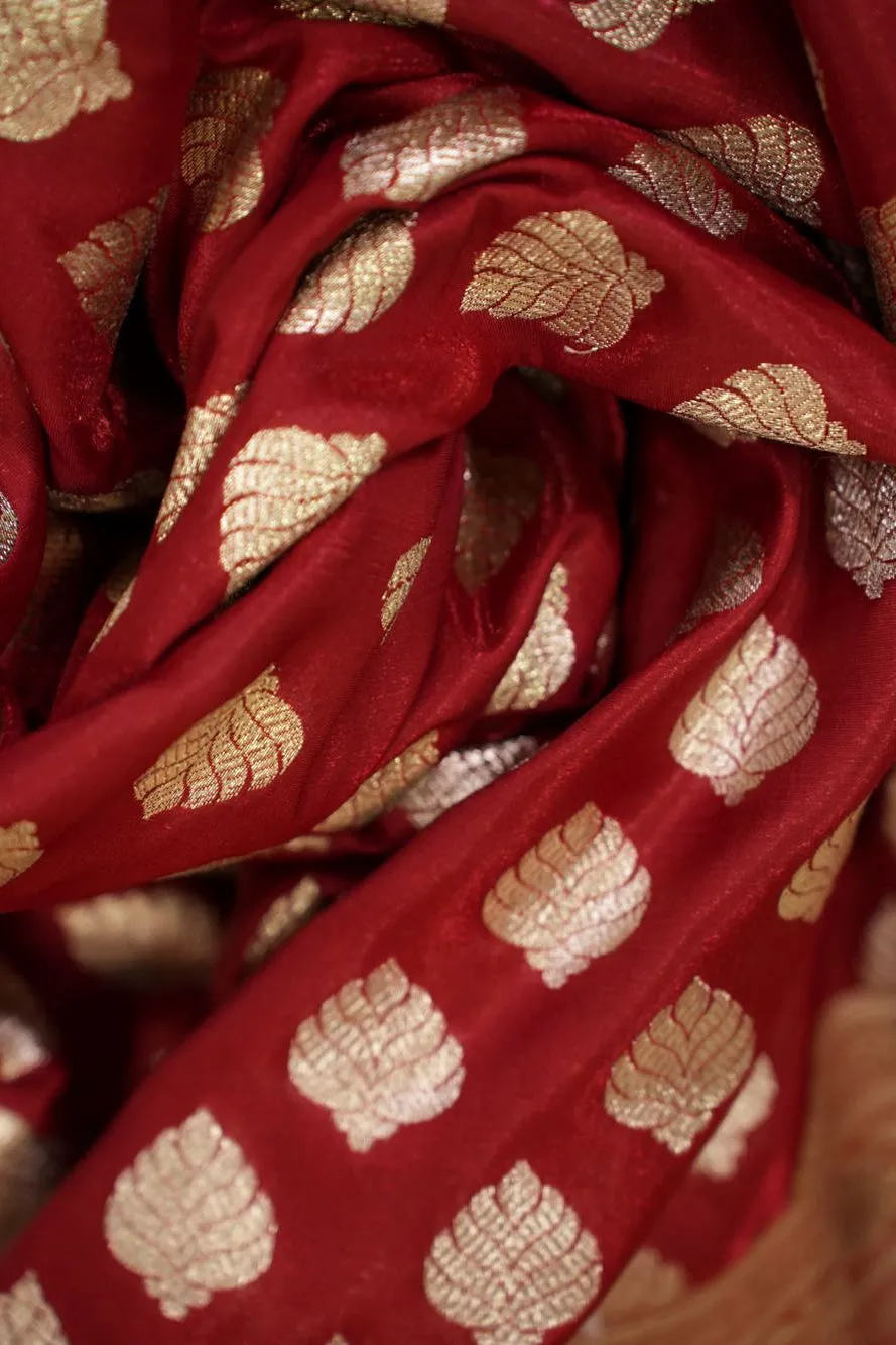 Rich Look Festive Maroon Woven Banarasi With Ornate Palla  Wrap in 1 minute saree