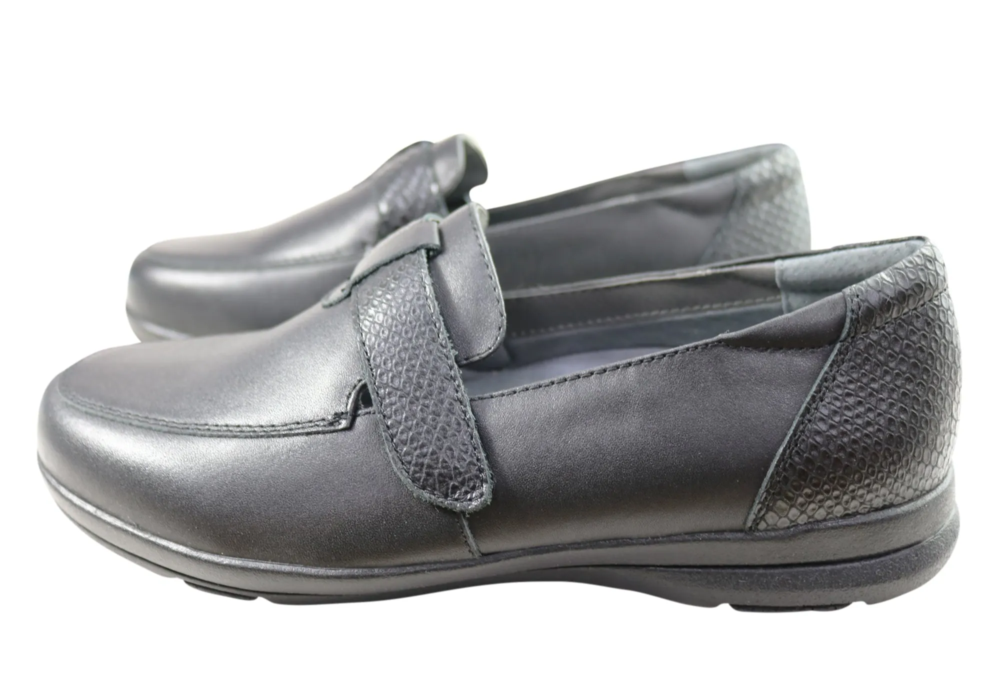 Scholl Orthaheel Virgo Womens Supportive Leather Comfort Loafers Shoes