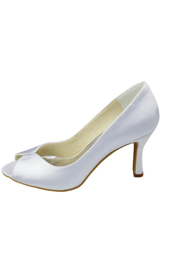 Simple Handmade Comfy White Cheap Bridal Shoes S78