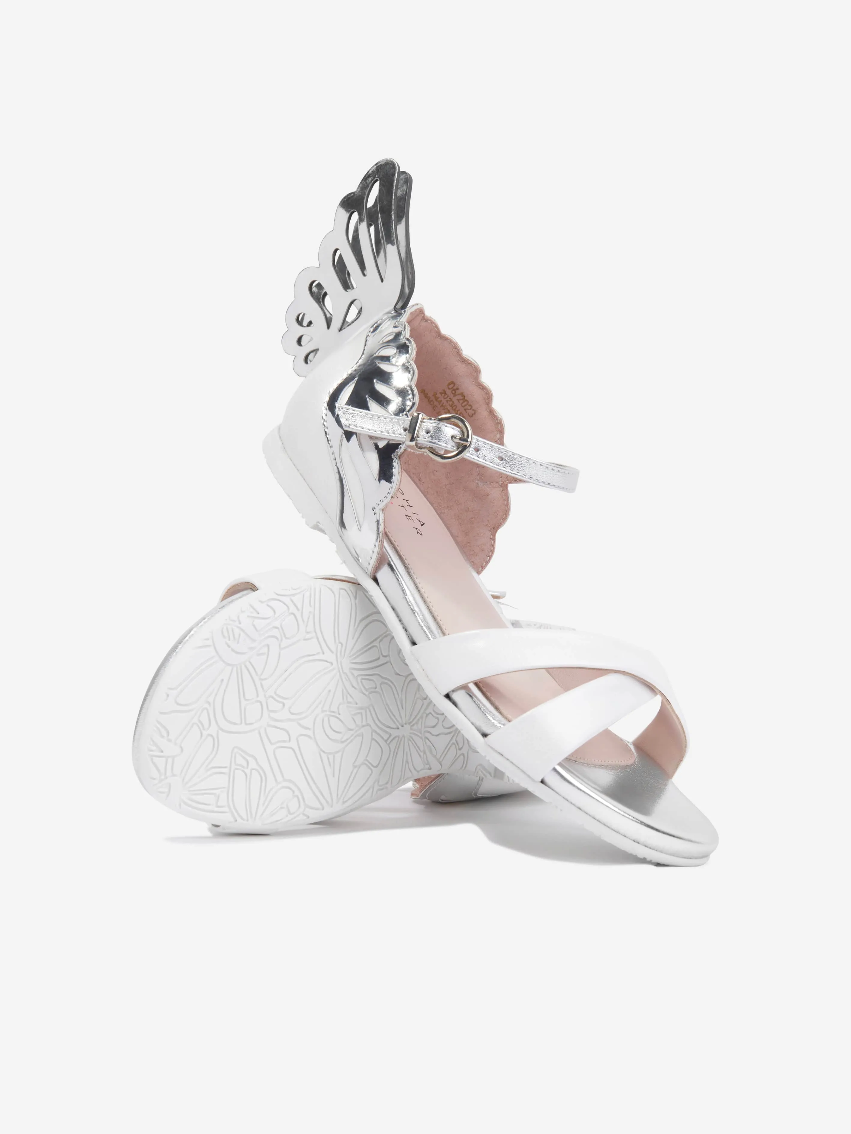 Sophia Webster Girls Leather Heavenly Sandals in Ivory