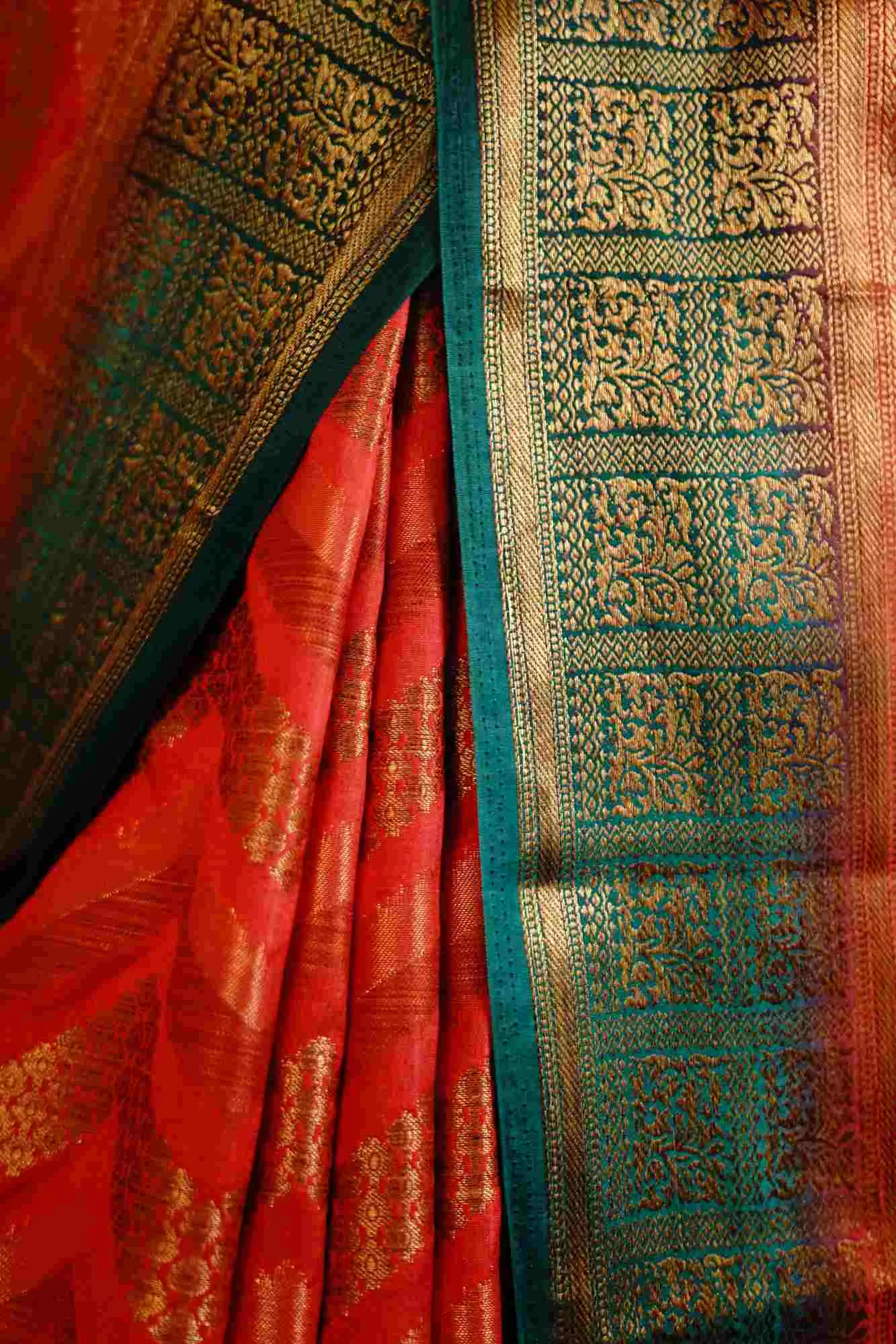 Traditional Ready to wear saree Kanjeevaram with Ornate Pallu Pre Drape Saree