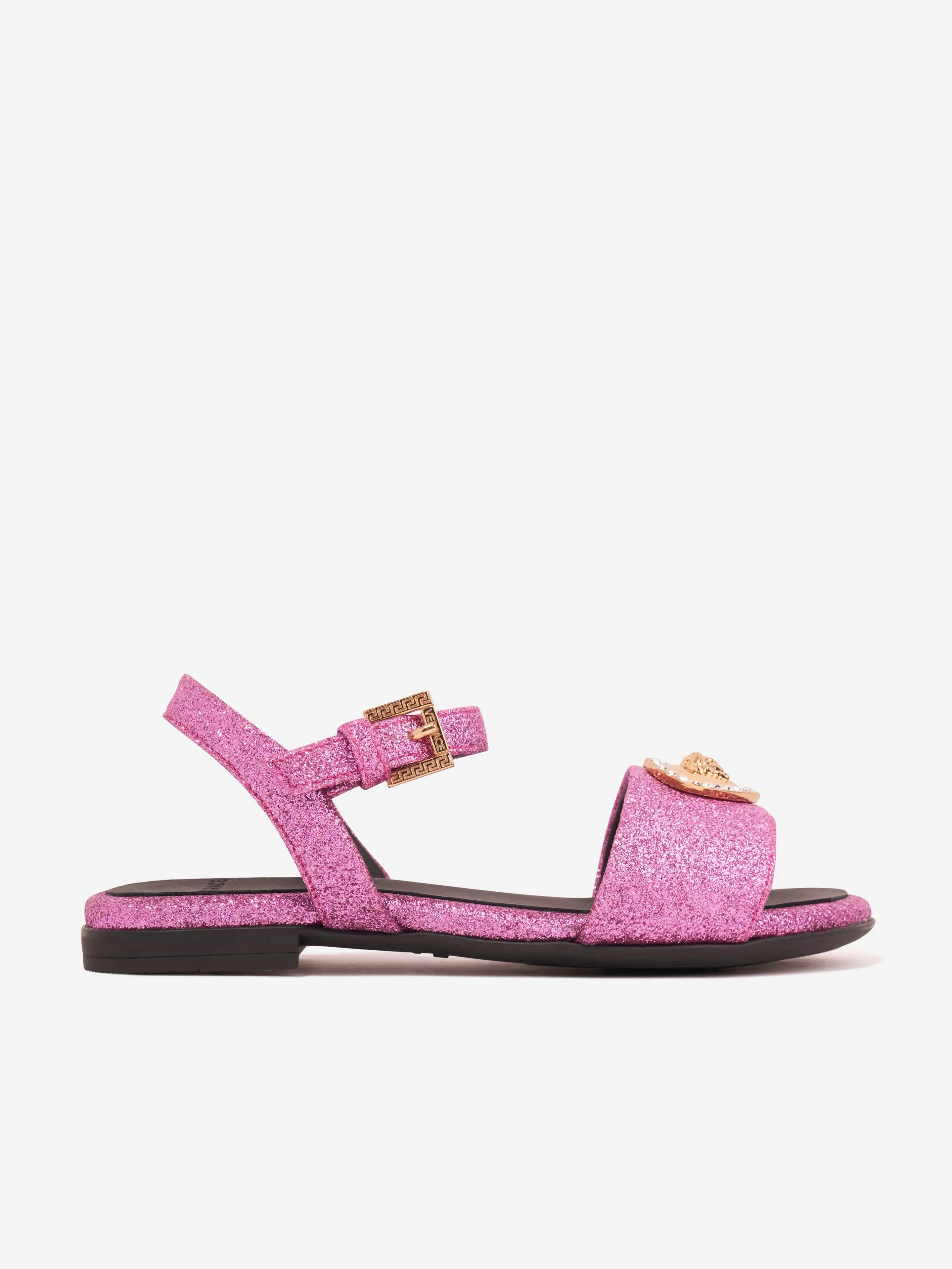 Versace Girls Medusa Heart Sandals in Pink