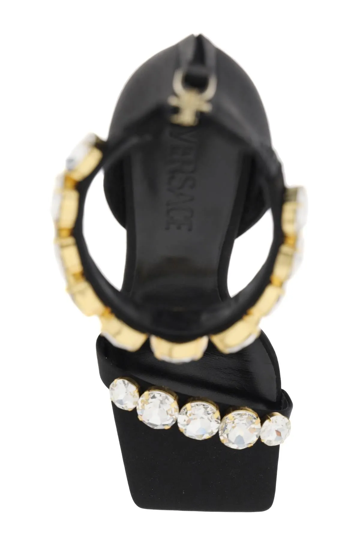 Versace satin sandals with crystals