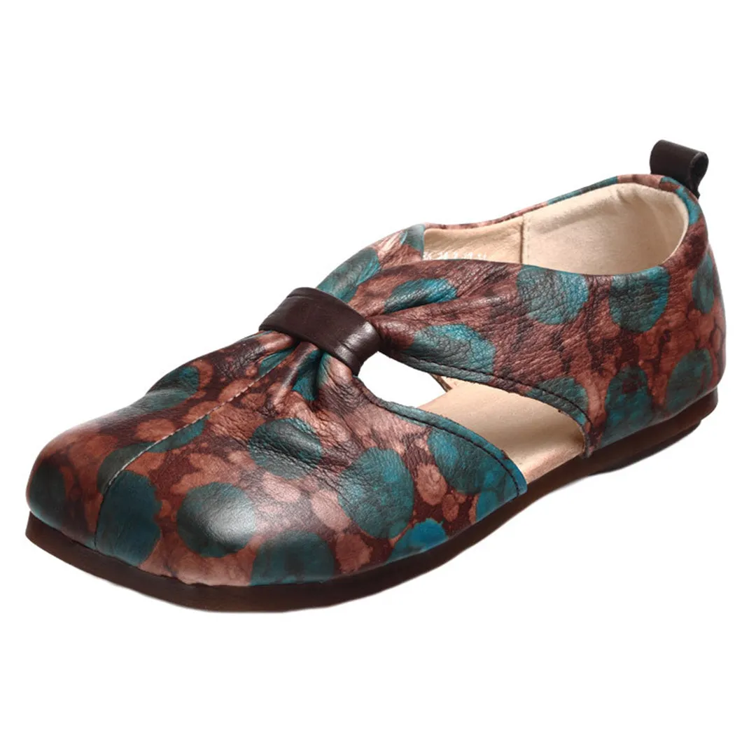 Vintage Printed Hollow Out Women Shoes